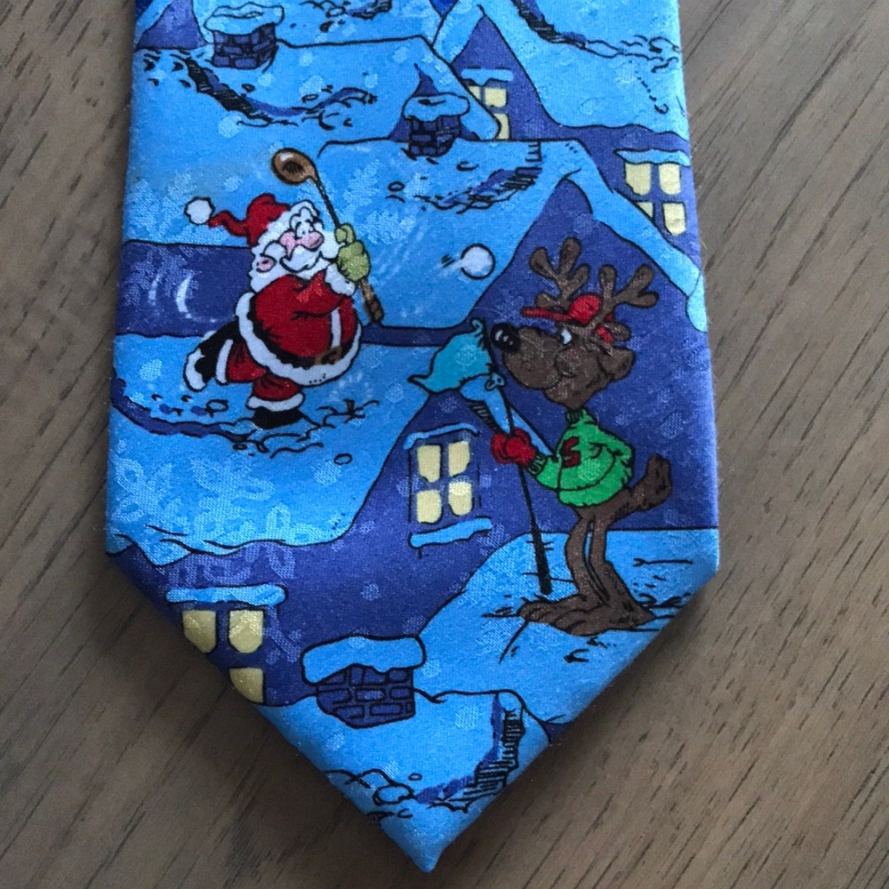 Festive Christmas Santa and Reindeer Tie
